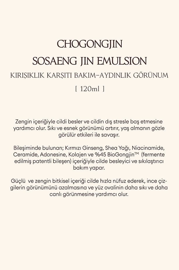 Elastikiyetini Kaybetmiş Ciltlere Bakım Sunan Emülsiyon CHOGONGJIN Sosaeng Jin Emulsion - 3