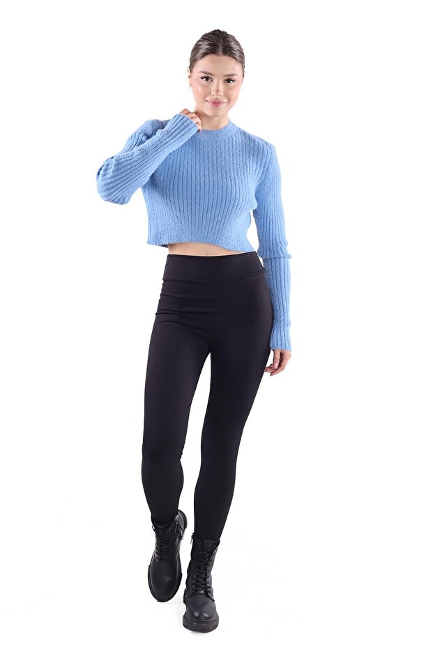 سترة ناعمة ذات لون أزرق اللون موديل 6620 - 7