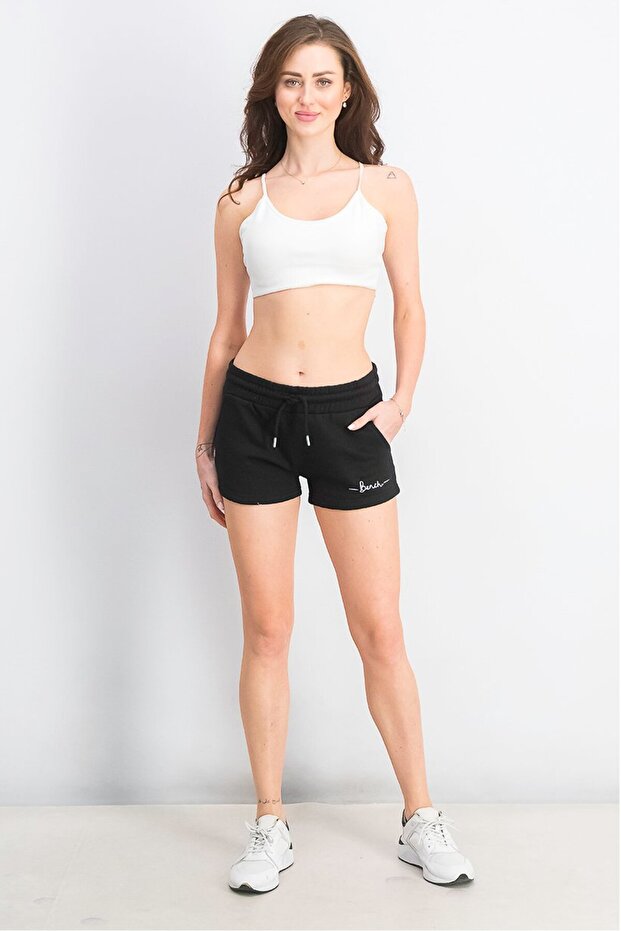 شورت نسائي أساسي مطبوع، أسود - 2