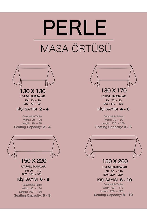 Daily Series Kadife Dokulu Buğulu Gül Rengi Masa Örtüsü - 7