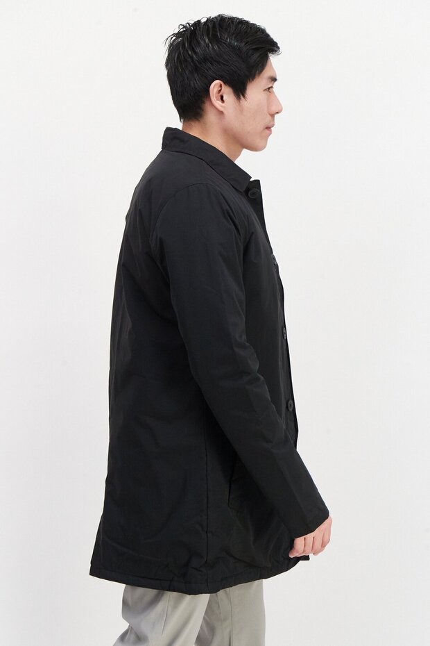 Men Solid Jacket Shirt, Black - 2