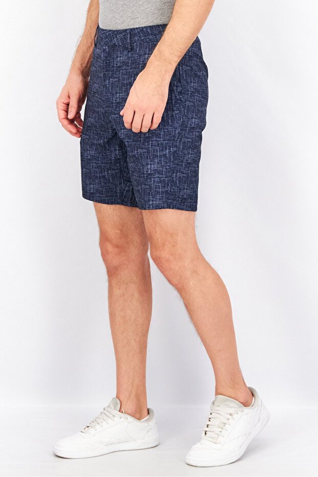 شورت رجالي أساسي سادة، أزرق داكن - 2