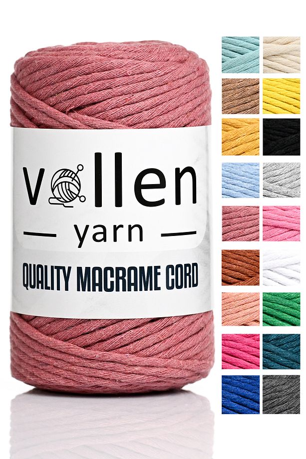 Taranan Makrome Ipi, 3mm Tek Büküm,Makrome Örgü İpi, Taranabilir Pamuk Makrome - 1