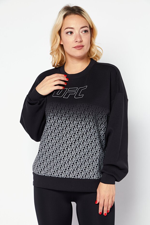 Women Sportswear Fit Long Sleeves Training Sweatshirt, Black
