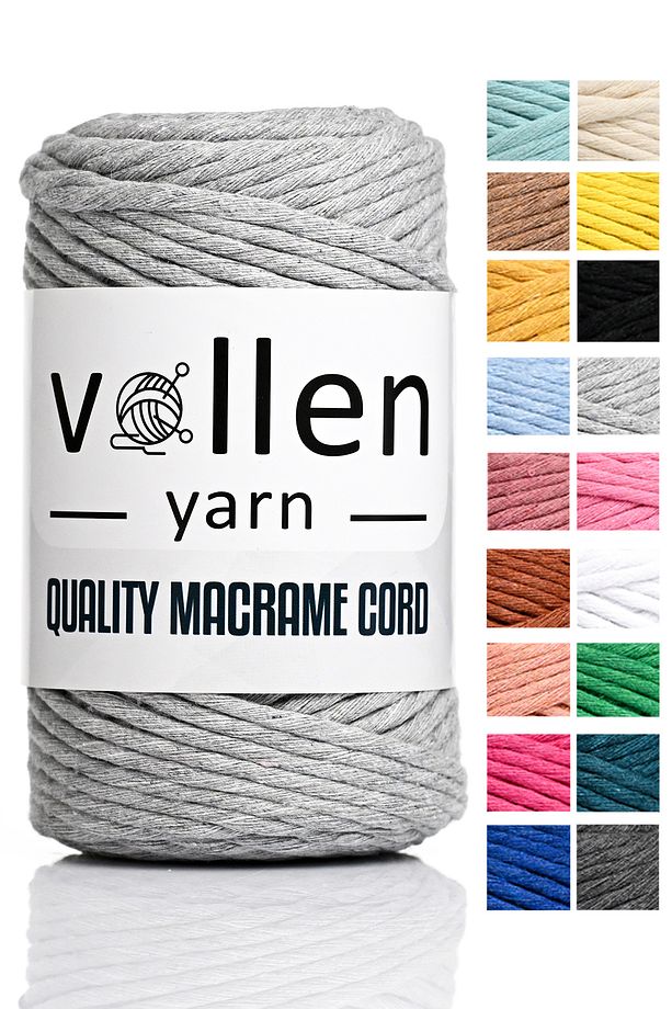 Taranan Makrome Ipi, 3mm Tek Büküm,Makrome Örgü İpi, Taranabilir Pamuk Makrome - 1