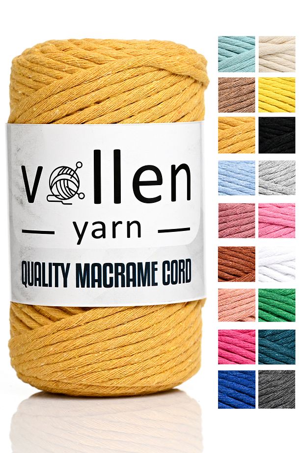 Taranan Makrome Ipi, 3mm Tek Büküm,Makrome Örgü İpi, Taranabilir Pamuk Makrome - 1