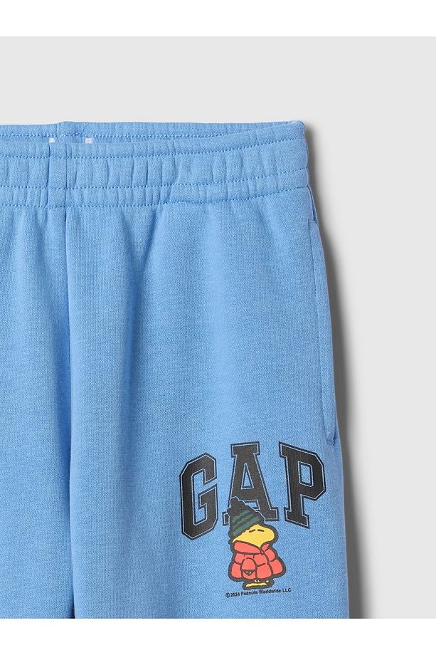 Erkek Bebek Mavi Gap Logo Peanuts Grafikli Jogger Eşofman Altı - 2