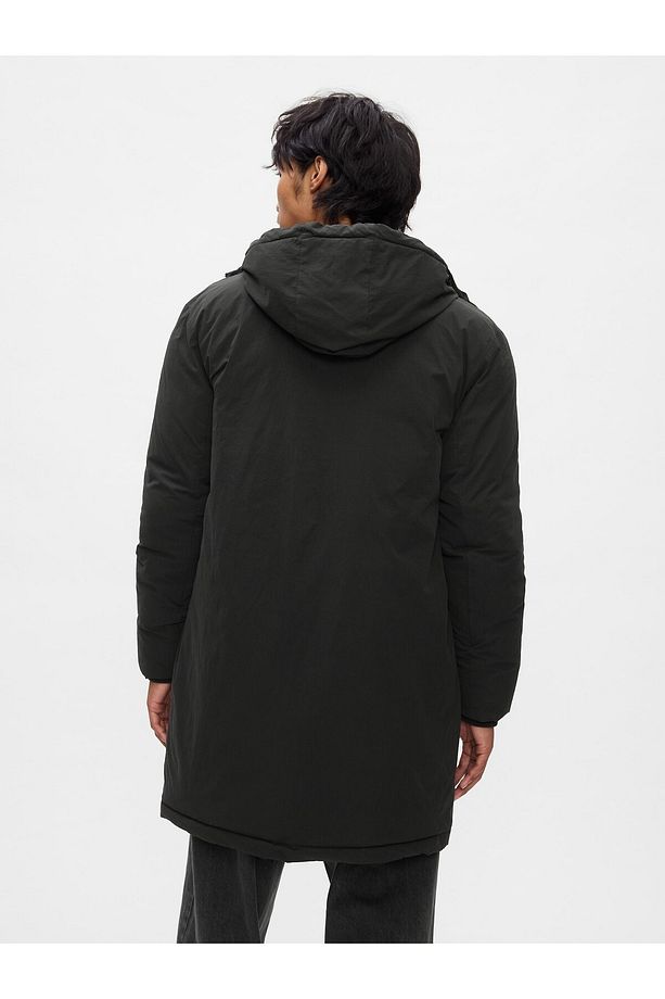Erkek Siyah PrimaLoft® P.U.R.E.™ Puffer Şişme Uzun Mont - 5