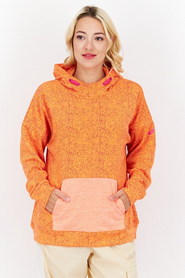 Women Sportswear Fit Long Sleeve Training Sweatshirt, Orange