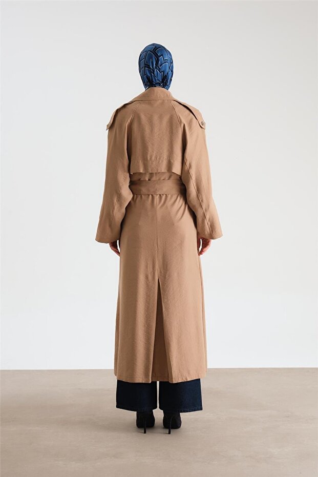 Oversize Modal Trençkot 24y8712 Camel - 5