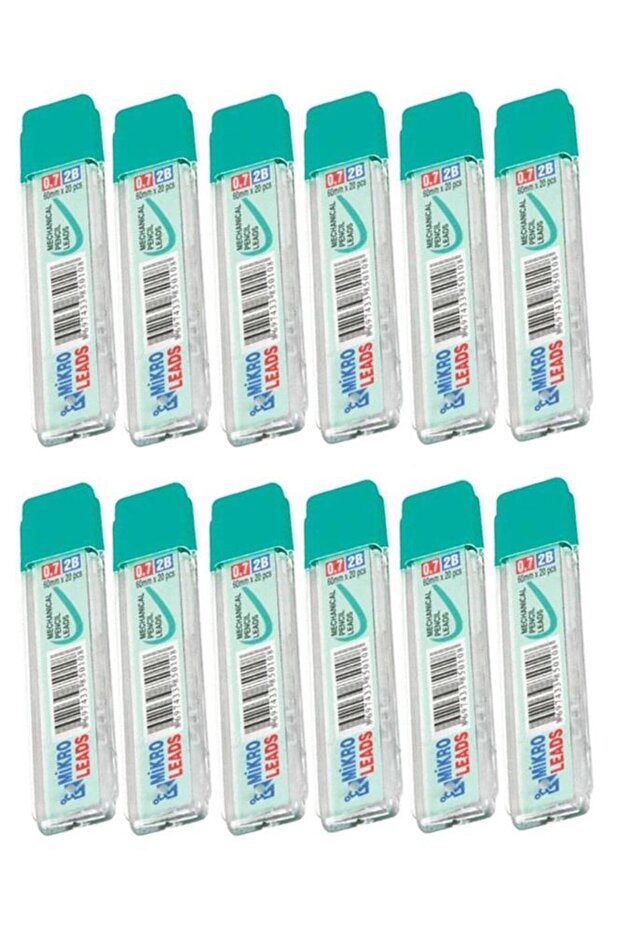 Pencil Leads 2B 0.7 mm 12 Pieces Mechanical Leads Automatic Pencil Leads 2B 60mm x 0.7mm Black Micro Leads