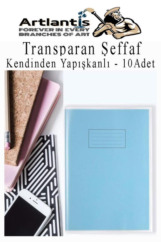 Hazır Defter Kaplığı Şeffaf Buzlu Kırmızı A4 10 Adet 1 Paket Cırtlı Ayarlanabilir Kendinde Yapışkanl - 6