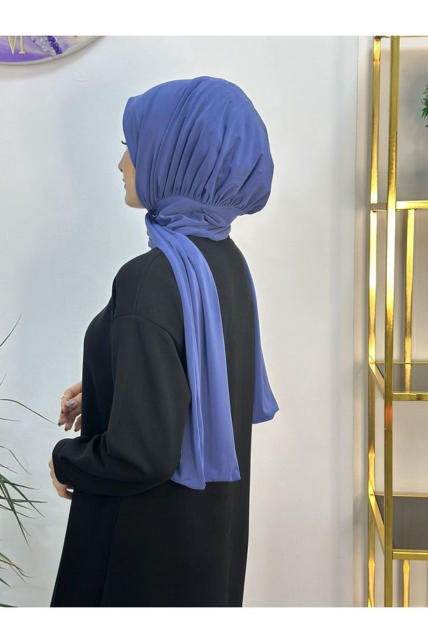 Ithal Kumaş Çıtçıtlı hazır Şal iki sekılde kullanılır indigo - 4
