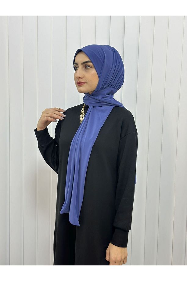 Ithal Kumaş Çıtçıtlı hazır Şal iki sekılde kullanılır indigo - 7