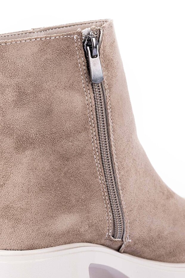 Feray Kadın Vizon Süet Topuklu Bot – Kışlık Rahat Kalın Tabanlı Günlük Şık, Rahat, Zarif Bot Modeli - 7