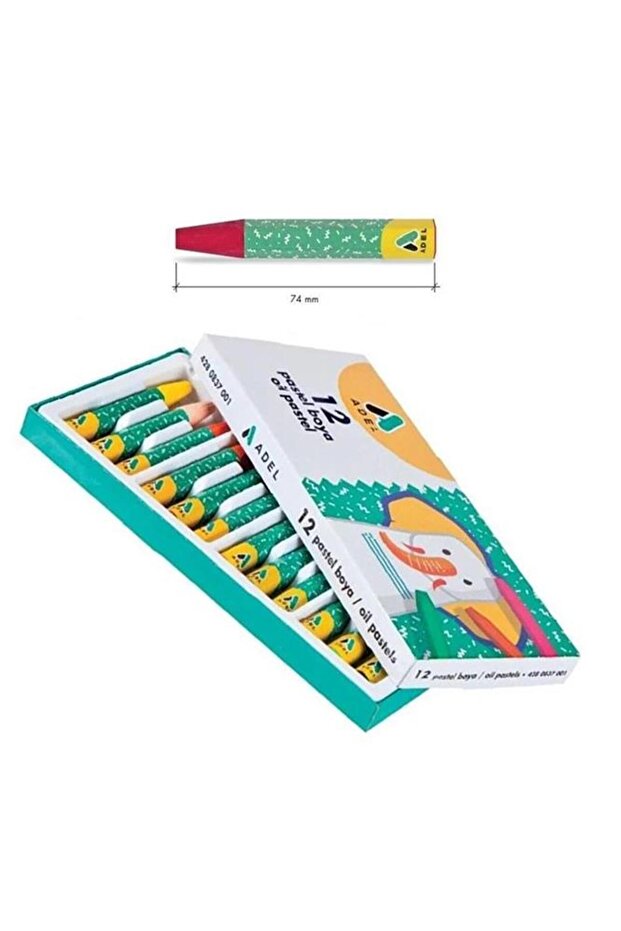12 Colors Pastel Paint 1 Pack 12 Pieces Oil Pastel Paint Cardboard Box Adel Pastel