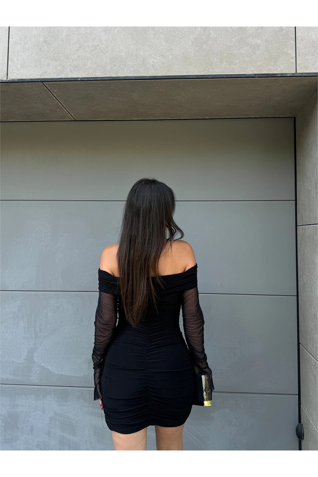 Madonna Yaka Kolu Tül Elbise - 3