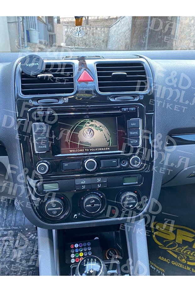 Volkswagen Golf 5 Jetta Mk5 Dashboard, Console, Trim, Chest Mahogany Veneer Glossy Black Color
