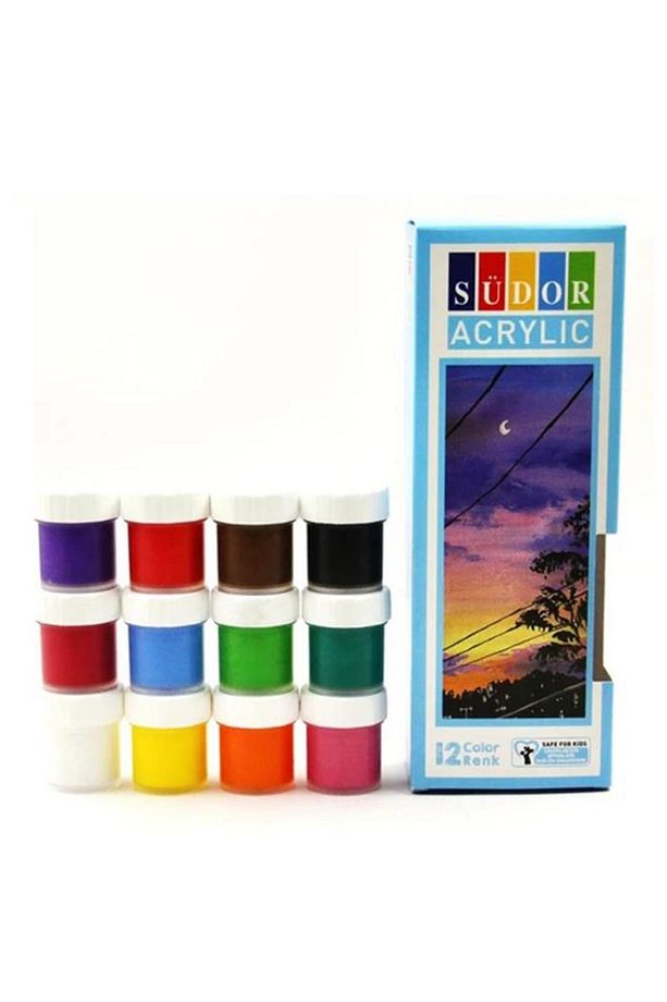 Akrilik Boya 12 Renk 20 ml 1 Paket Akrilik Boya Seti 12 Li Ahşap Tuval Taş Ağaç Boyamalar Için Idea - 1