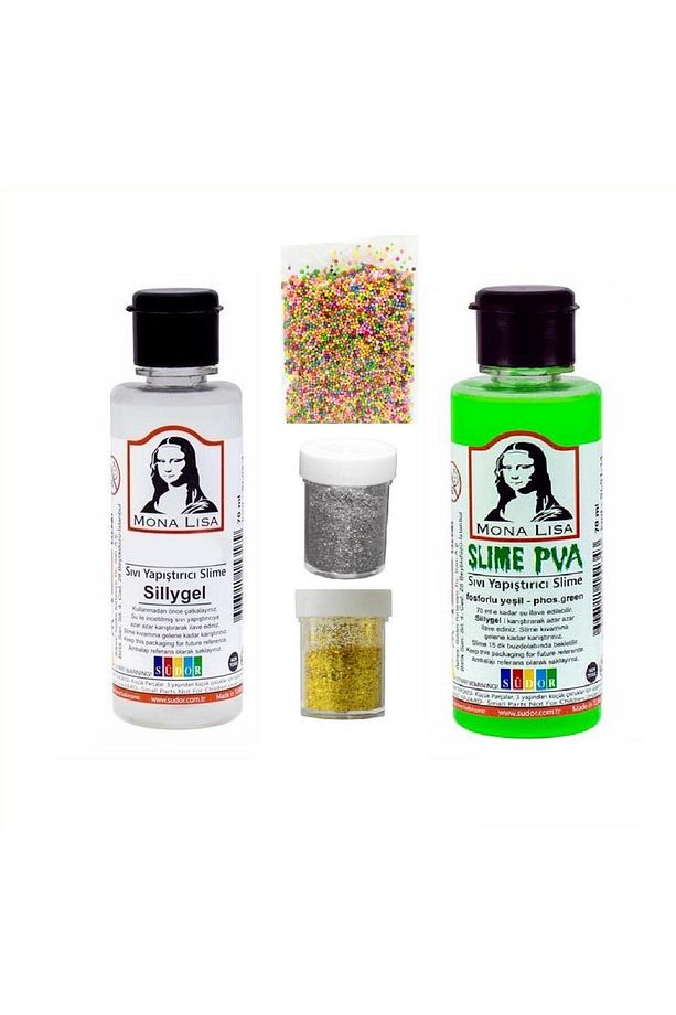 Slime Seti Fosforlu Yeşil Renk 70 ml Renkli Slaym Sılaym Seti 70 ml Slime Borax - 1