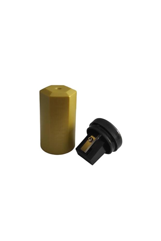 Golden Yellow Pencil Sharpener Hexagonal Single Blade 1 Piece Blackline Golden Yellow Pencil Sharpener 1 Piece