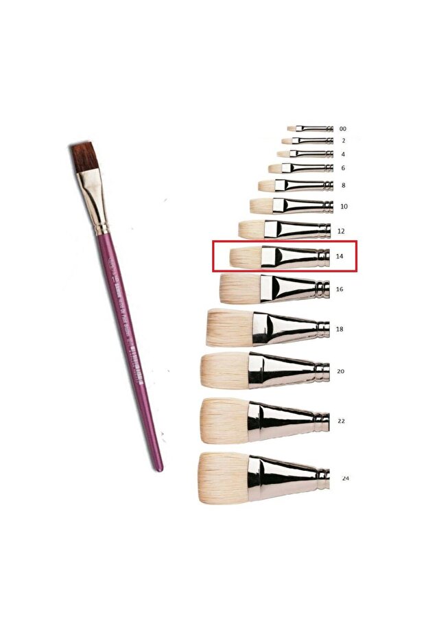 Size 14 Sable Oil Paint Brush - Yatsı Tip 1 Piece Acrylic