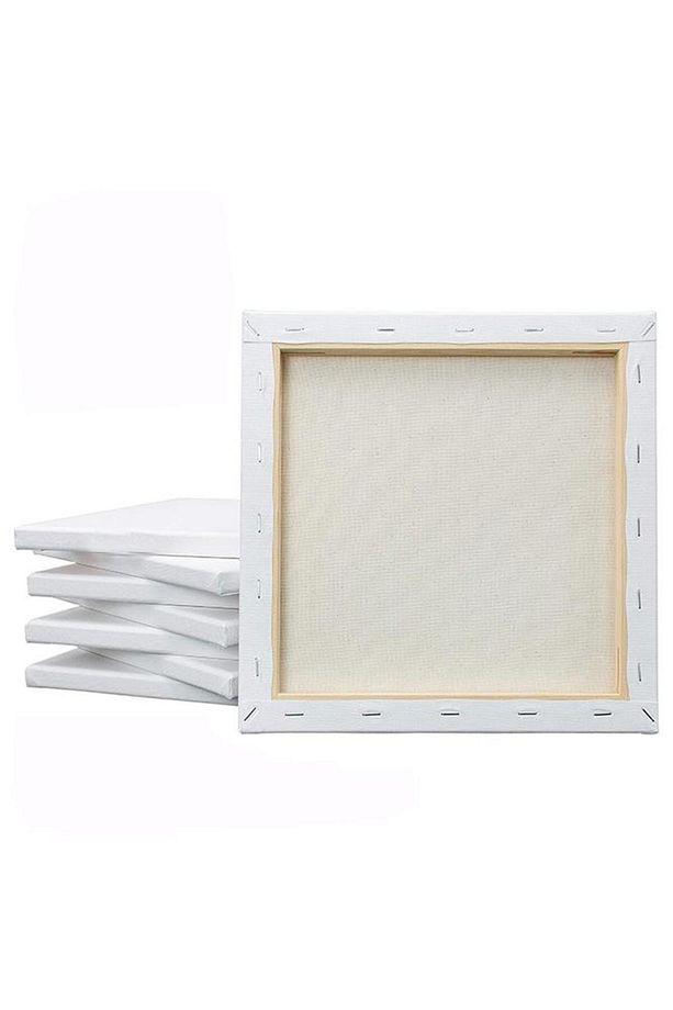 Tuval 15x15 Astarlı Kare Mini Tuval 4 Adet Resim Küçük Tuvali 15x15 Tual Akrilik Boya Yağlı Boya İçi - 2