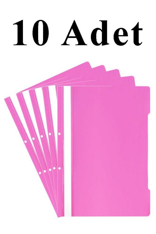 10 Adet A4 Pembe Telli Dosya 1 Paket Ekonomik Kaliteli Telli Dosya Ofis Büro Okul - 1