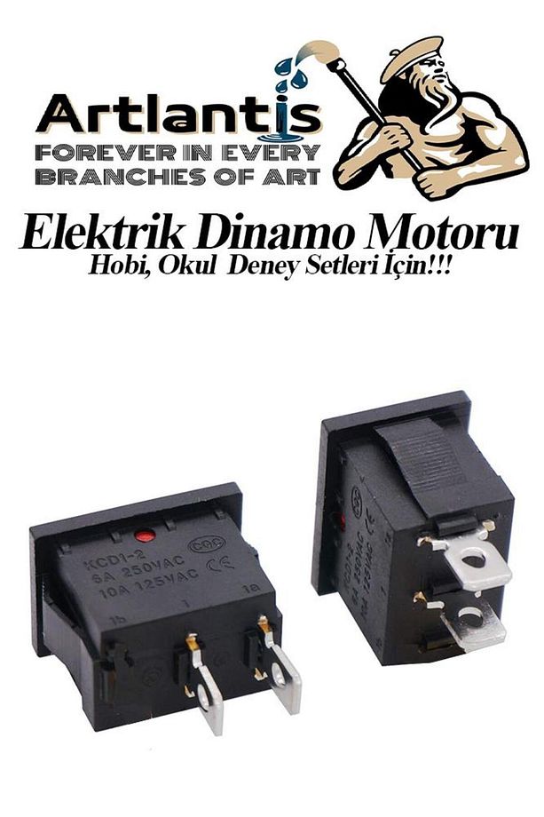 Mini Anahtar Arapuar Çıtçıt Anahtar 10 Adet Elektrik Devresi İçin Açma Kapama Düğmesi On / Off Kırmı - 3