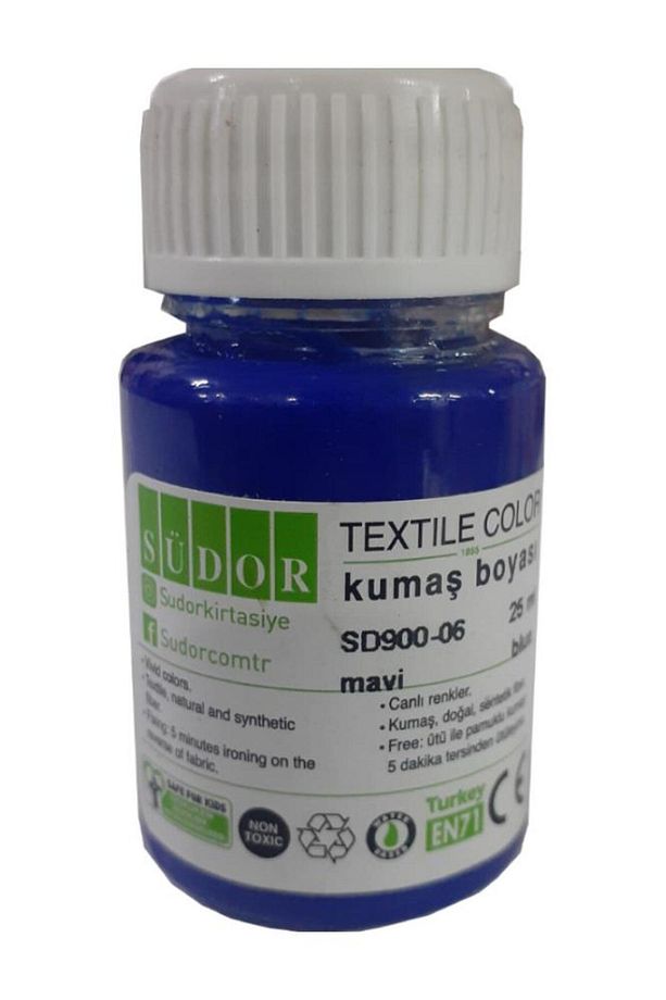 Kumaş Boyası Tişört Çanta Tekstil Boyası 25 ml 1 Adet Südor Kumaş Boyası Tek Şişe 1 Adet - 1