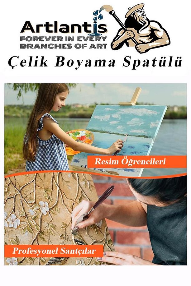 Çelik Spatül 5 Li Set Resim Ve Heykel Çelik Spatula Esnek Çelik Palet Bıçağı Pasta Spatulası 1 Paket - 6