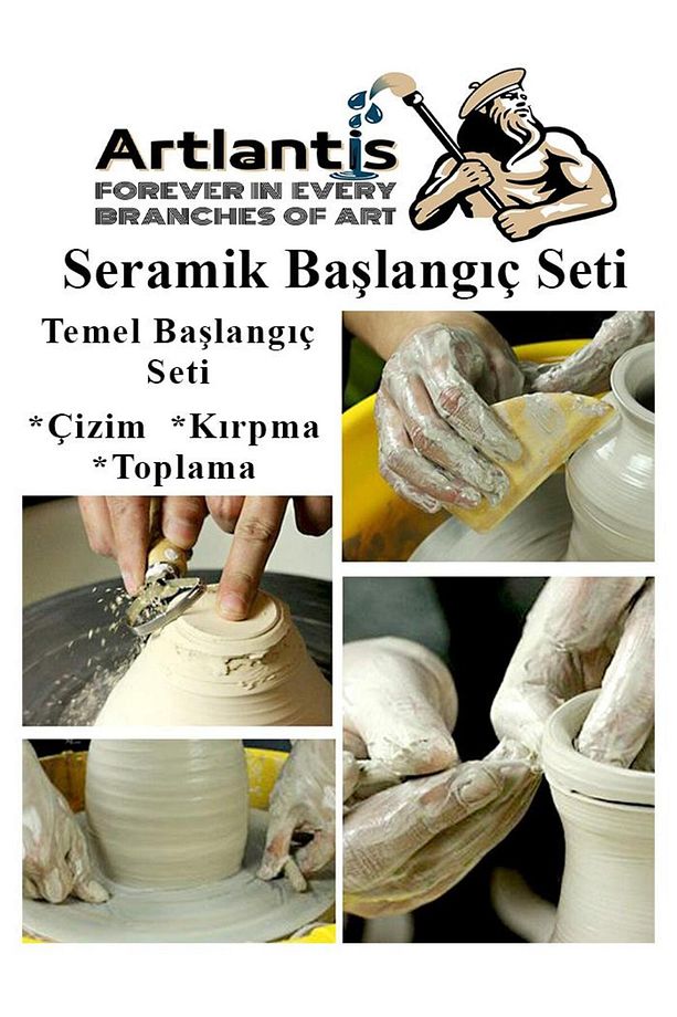 Seramik Başlangıç Boyama Seti 24 Parça 1 Paket Kil Hamuru Fırça Palet Akrilik Boya Modelaj Modelleme - 4