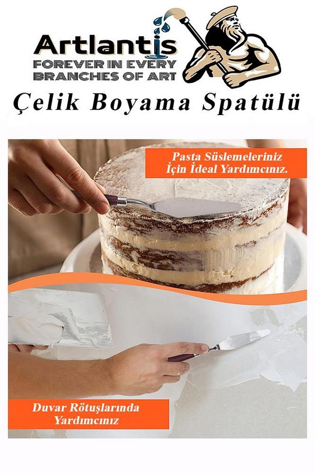 Çelik Spatül 5 Li Set Resim Ve Heykel Çelik Spatula Esnek Çelik Palet Bıçağı Pasta Spatulası 1 Paket - 7