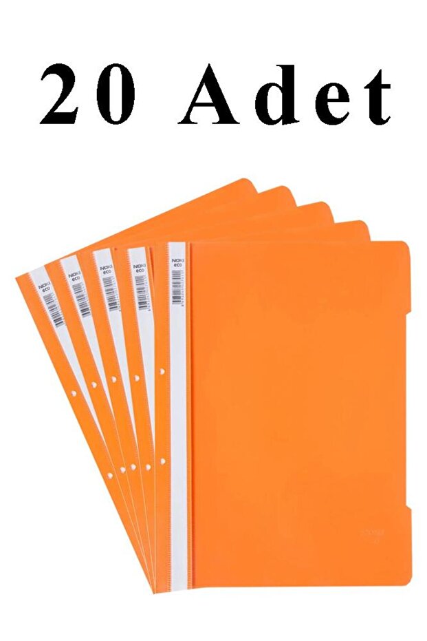 20 Adet A4 Turuncu Telli Dosya 1 Paket Ekonomik Kaliteli Telli Dosya Ofis Büro Okul - 1