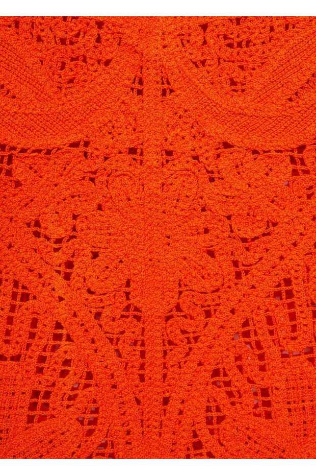 Kroşe çiçekli bluz - 5