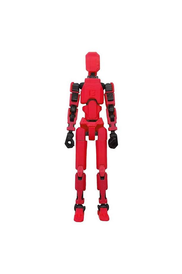 Robot 13 Dummy Kırmızı Siyah Tüm Eklemleri Hareketli Aksiyon Figürü Oyuncak - 2
