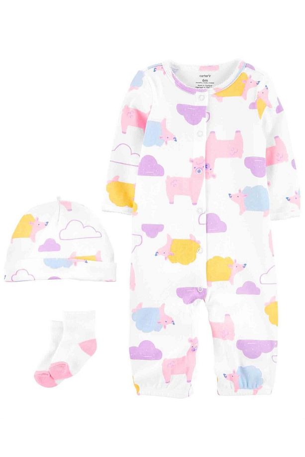 Carters 1l775010 Layette Kız Bebek 3'lü Set - 1