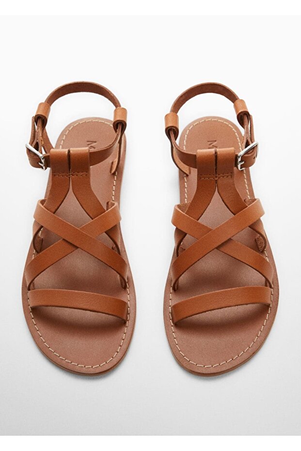 Deri bantlı sandalet - 5