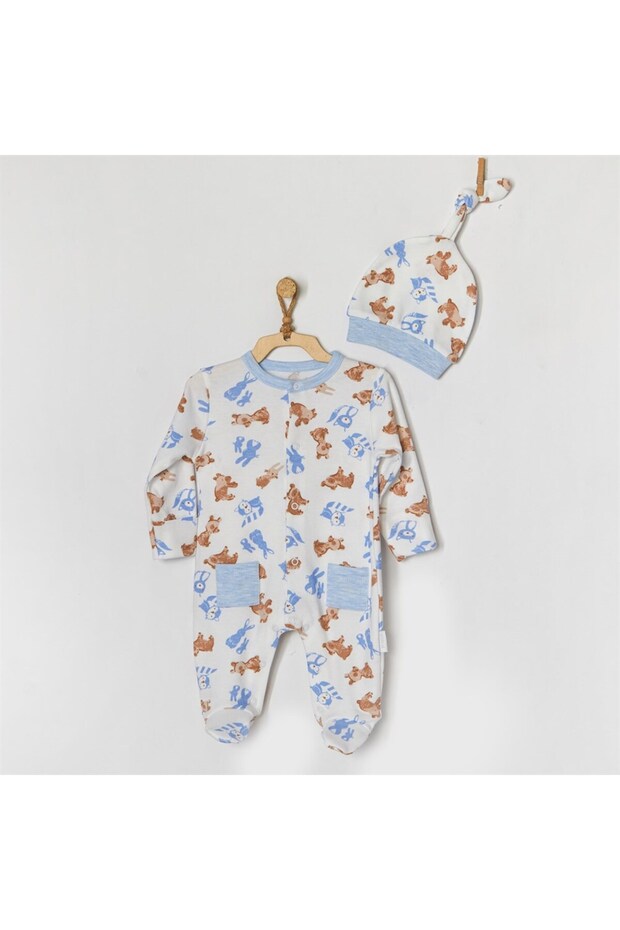 Ac22331 Baby Romper Set Romper Hat Set Tiny Bear&Friends