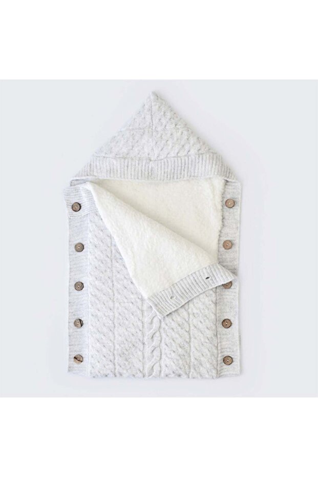 Baby inside welsoft outside knitted swaddle blanket