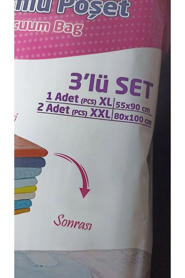 Mevsimi Geçmişse Vakumla Büyük Boy Vakumlu Hurç Seti (1 ADET XL, 2 ADET XXL) - 5
