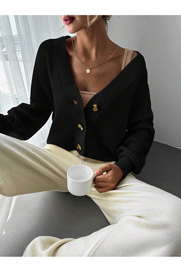 Women’s Knit Cropped Casual Cardigan Jacket