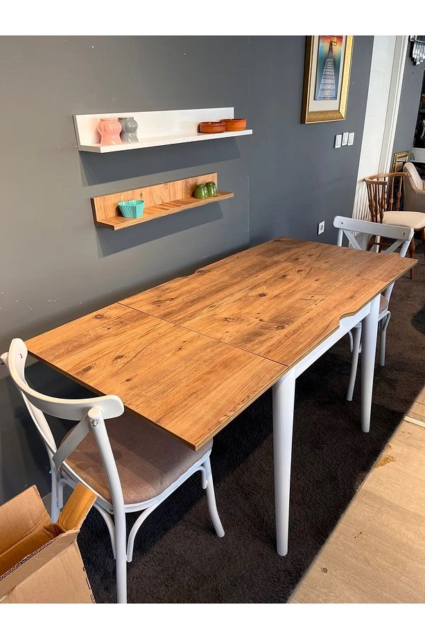Mutfak Masası Katlanır Açılır Masa Büyüyen Masa 75x80 cm - 3