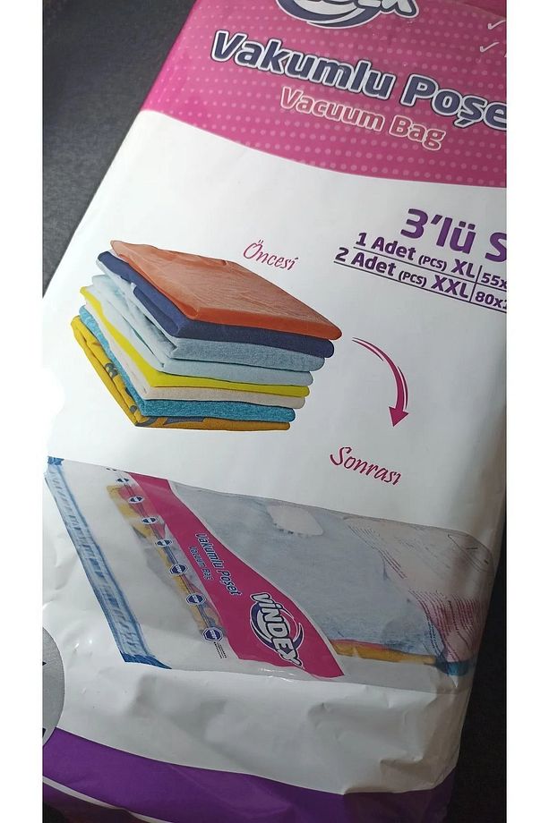 Mevsimi Geçmişse Vakumla Büyük Boy Vakumlu Hurç Seti (1 ADET XL, 2 ADET XXL) - 4