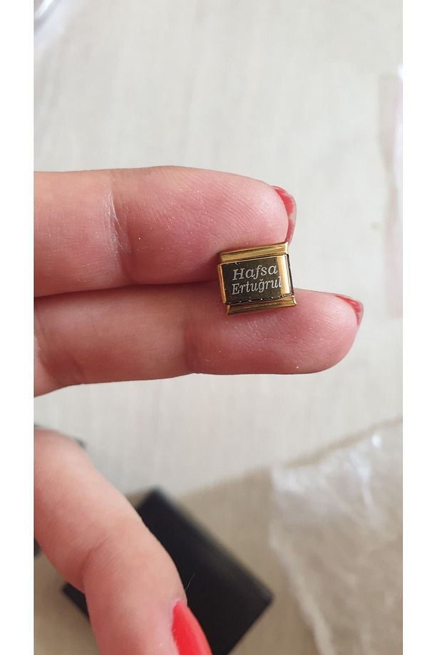 Nomimation Isim Charm Gold Baş Harf Charm Tarih Charm Isminizi Yazdırın 2 Adet Fmaccesories - 7