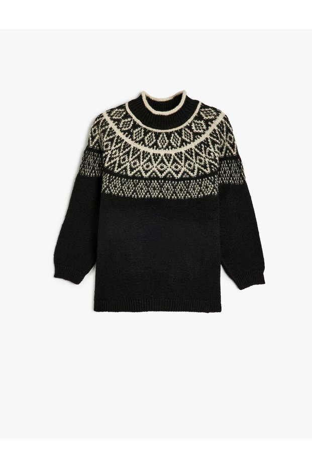 Half Turtleneck Knitwear Sweater Long Sleeve Patterned