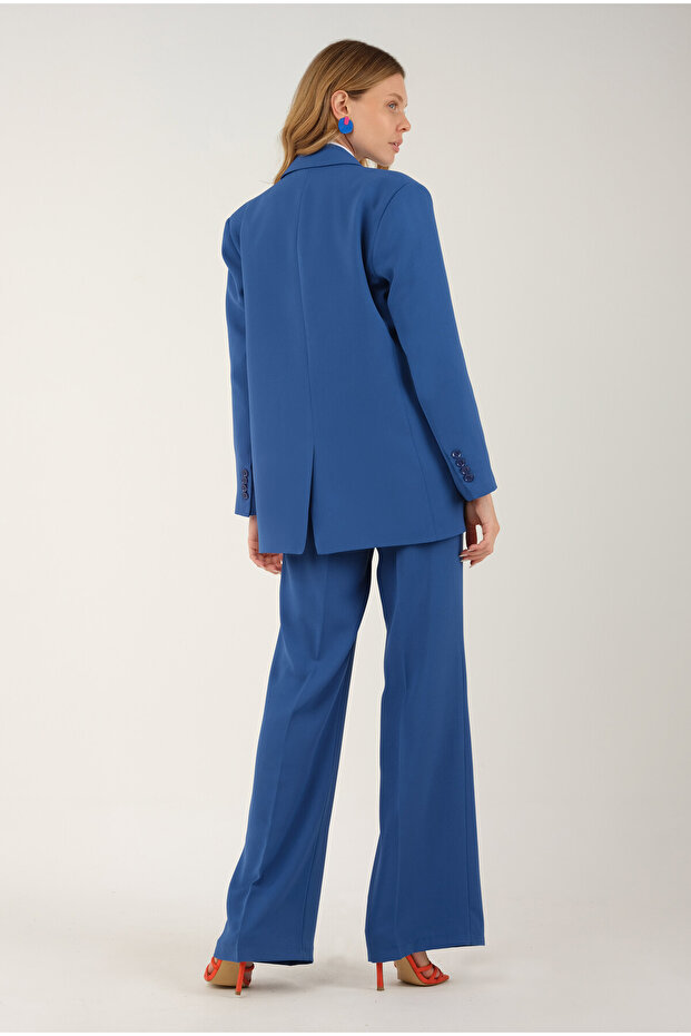 Flowy Blazer Jacket Indigo - 3