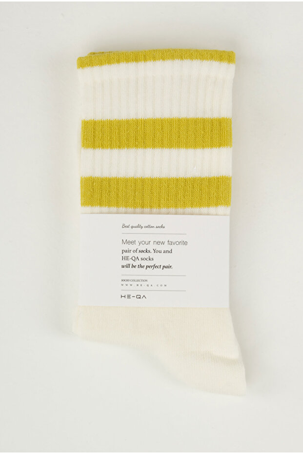 Еластични плетени чорапи Acid Green - 1