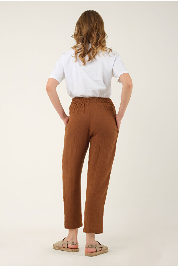 Müslin Pantolon Kahve - 3
