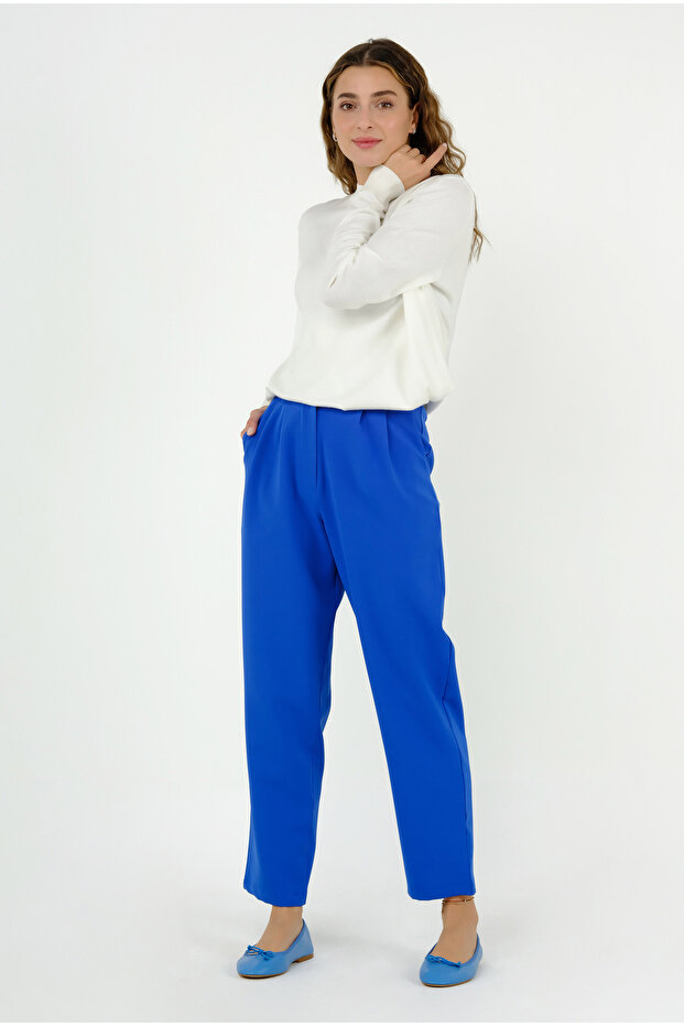 Havuç Pantolon Saks - 2